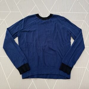 Lululemon Silk-Blend‎ Crewneck Sweater Size 6 True Navy/Black LW3EXNS